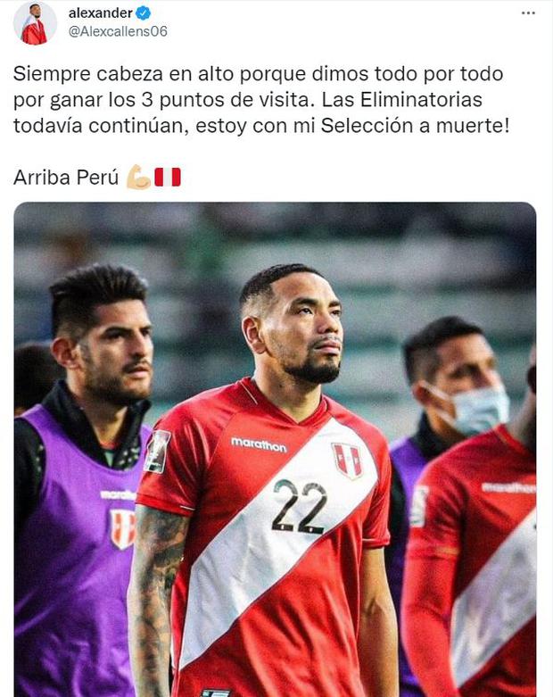 Alexander Callens is confident in the options of the Peruvian team.  (Photo: Alexander Callens Twitter)