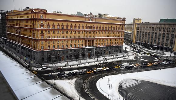 Una vista aérea muestra la sede del Servicio Federal de Seguridad (FSB), la agencia sucesora de la KGB, el 25 de febrero de 2021. (Foto: Alexander NEMENOV / AFP)