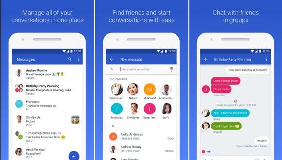 Android Messages para móviles