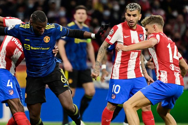 Manchester United y Atlético de Madrid se enfrentaron por el pase a cuartos de final de la Champions League. Fuente: AFP