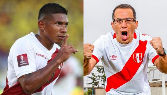 En redes sociales viralizaron el gol de Edison Flores con la narración de Daniel Peredo. (Foto: composición).