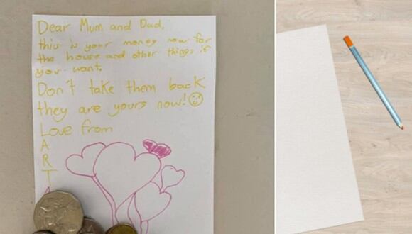 Niña escribió una carta y dio el poco dinero que tenía a sus padres para que su familia pueda tener una casa. (Foto: Bec Touzel en Facebook / Robert Armstrong en Pixabay)