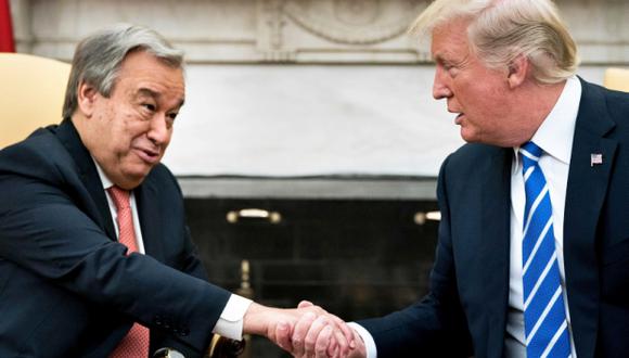 Donald Trump y António Guterres se reunieron en la Casa Blanca. (Foto: AFP)
