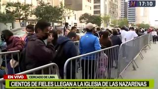 Señor de Los Milagros: fieles formaron largas colas para ingresar a iglesia de Las Nazarenas