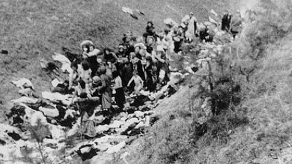 The victims were ordered to undress in the ravine before being shot.  (ALAMY).