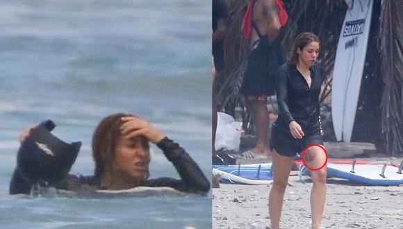 Shakira tuvo accidente mientras surfeaba durante sus vacaciones en Costa Rica (foto: Marca)