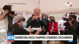 Alfredo Barnechea inicia campaña presidencial comiendo chicharrón