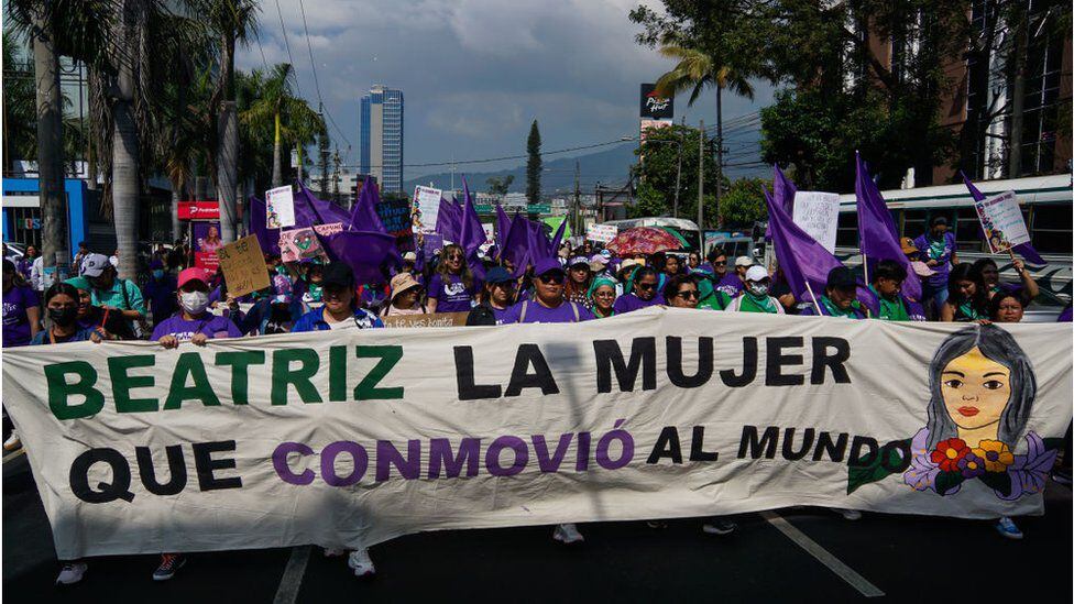 Beatriz was a symbol in the protests for Women's Day in El Salvador.