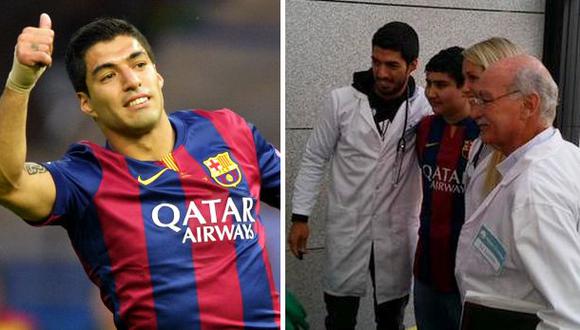Luis Suárez regaló camiseta de Barcelona a joven con cáncer