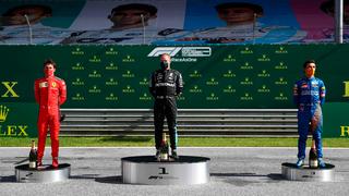 F1: Valtteri Botas tuvo que celebrar respetando las distancias en el GP de Austria