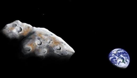 Una impresión artística de un sobrevuelo cercano del asteroide cercano a la Tierra rico en metales 1986 DA. Los astrónomos que utilizan la instalación del telescopio infrarrojo de la NASA han confirmado que el asteroide está compuesto en un 85% de metal. (ADDY GRAHAM/UNIVERSITY OF ARIZONA)