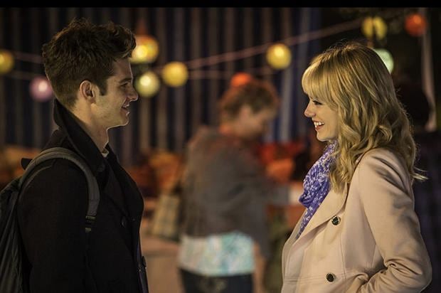 Scenes from "The Amazing Spider-Man", starring "Andrew Garfield and Emma Stone";  whose characters had a relationship marked by tragedy.  (Photo: Sony Pictures)