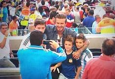 Hijos de David Beckham hinchan por Argentina en la final contra Alemania
