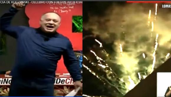 YouTube: Diosdado Cabello celebra la caída de Pedro Pablo Kuczynski con fuegos artificiales