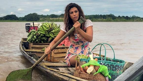 La novela se grabó en la selva de Iquitos. Alondra García Miró interpreta a Lucy, una muchacha que vive en un campamento armado, instalado en medio del follaje. (Foto: ProTV)