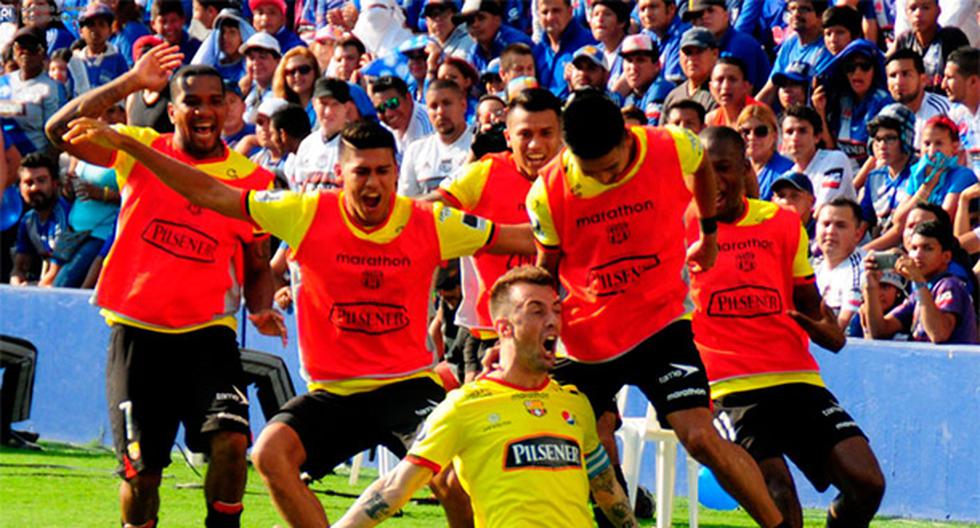 Con el único gol de Damián Díaz, Barcelona de Guayaquil se impuso en la casa del Emelec por 1-0 y es más líder que nunca de la Serie A de Ecuador. (Foto: FEF)