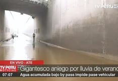 Intensa lluvia en Lima generó gran aniego en by-pass de Huachipa