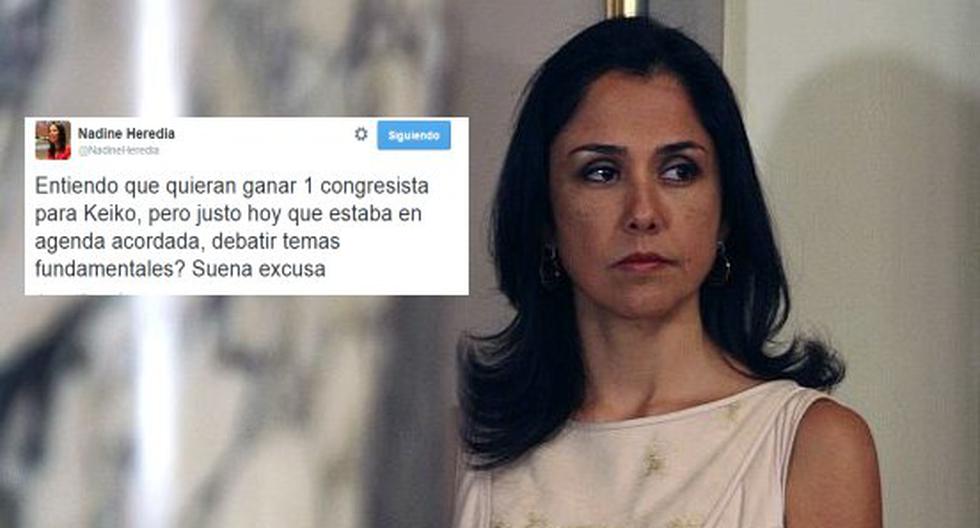 Nadine Heredia mostró su enfado con congresistas de oposición. (Foto: El Comercio)