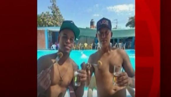 Cuatro días después del crimen, publicaron fotos comiendo y bebiendo licor en una piscina de ese país. (Foto: Captura/América Noticias)