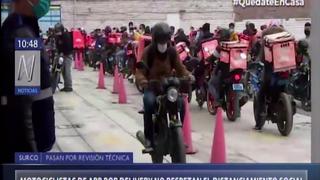 Surco: motociclistas de app por delivery no respetaron distanciamiento social dentro de local de revisiones técnicas