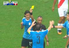 Perú vs. Uruguay: Diego Godín y la dura infracción contra Guerrero que le costó la amonestación | VIDEO