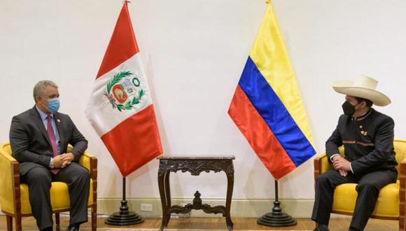 En el encuentro sostenido entre Castillo Terrones y su homólogo de Colombia, Iván Duque, el 28 de julio de 2021, se acordó retomar dicho mecanismo. (Foto: Prensa Casa de Nariño)