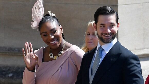 Serena Williams y su esposo Alexis Ohanian en la boda del príncipe Enrique y Meghan de Sussex. (Foto: AFP)