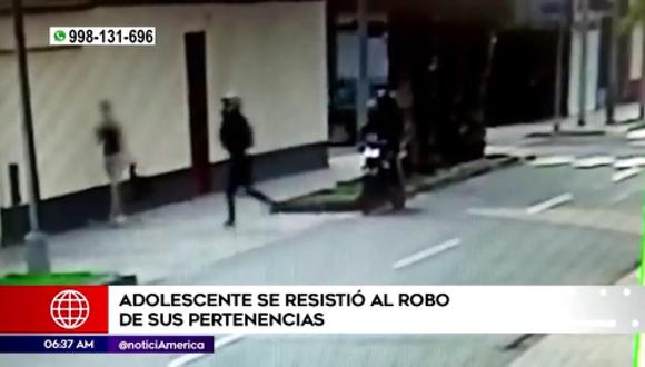 Adolescente se resistió al robo de sus pertenencias en San Miguel. (Foto: América TV)