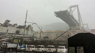 YouTube: video muestra preciso instante de caída de viejo puente en Génova, Italia
