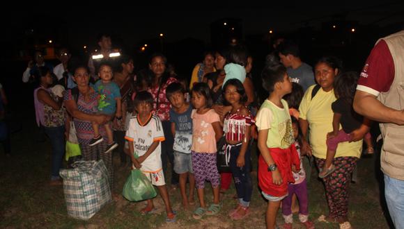 Un total de 35 personas de la comunidad nativa Monte Salvado fueron trasladados el miércoles a la ciudad de Puerto Maldonado. (Foto: Gobierno Regional de Madre de Dios).