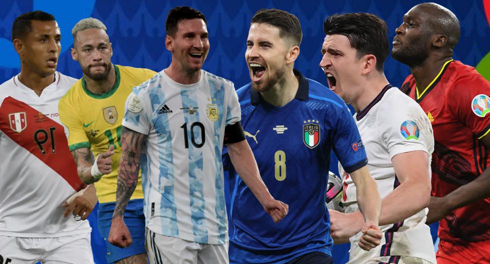 Los XI ideales de la Copa América y de la Eurocopa frente a frente. Argentina e Italia, respectivamente, fueron los campeones de los torneos. (El Comercio)