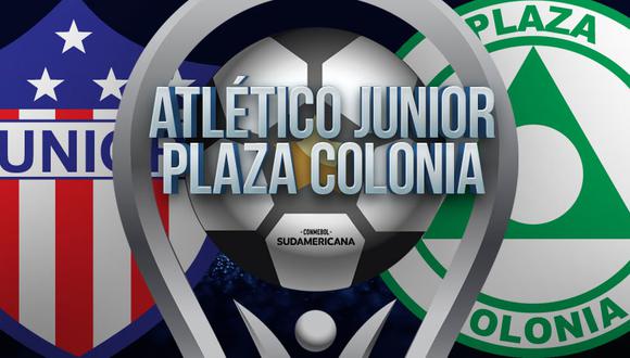 Junior vs. Plaza Colonia se enfrentan por la vuelta de la segunda fase de la Copa Sudamericana 2020 en el estadio Metropolitano de Barranquilla | Foto: Diseño El Comercio
