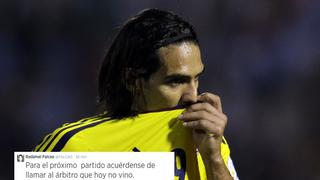 Falcao criticó al árbitro en Twitter tras derrota de Colombia