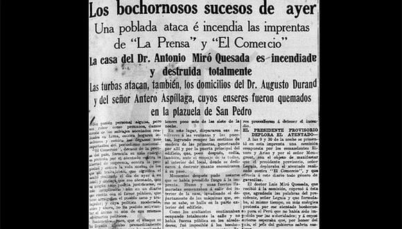 Así ocurrió: En 1919 turba ataca a "La Prensa" y "El Comercio"
