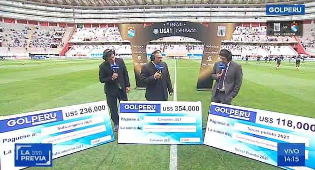 The prizes that the champion, runner-up and third place in League 1 will win. (Capture: GOLPERU)