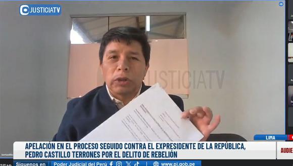 Pedro Castillo pidió tiempo para conversar con Eduardo Pachas porque él tenía la carpeta de su caso por rebelión. (Justicia TV)