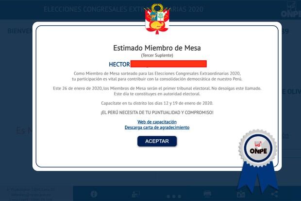 La ONPE te comunica si fuiste elegido miembro de mesa (Foto: ONPE)