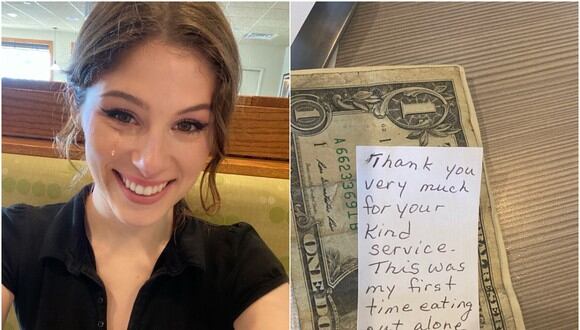 Mesera se emociona hasta las lágrimas por la nota de agradecimiento de una clienta que perdió a su esposo. (Foto: @alienpopstarr / Twitter)
