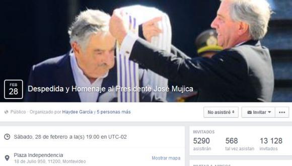 Facebook: impulsan despedida masiva a expresidente José Mujica