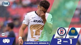 Cruz Azul venció 2-1 a Pumas UNAM y lo dejó sin chances de liguilla en el Clausura mexicano