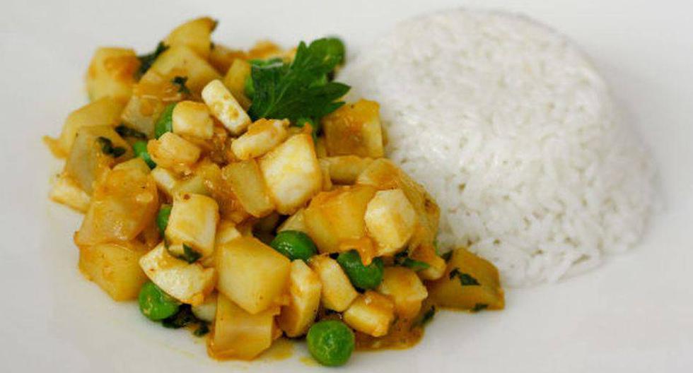 Un plato de cau cau de pota, con arroz y papa, es una gran alternativa para un almuerzo nutritivo. (Foto: A comer pescado)