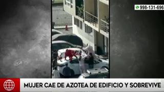 Chorrillos: un auto amortiguó la caída de una mujer desde la azotea de un edificio | VIDEO 