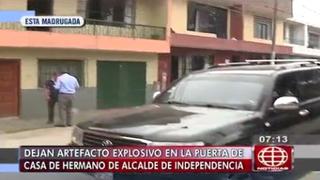 Independencia: explotan granada en casa de familia del alcalde