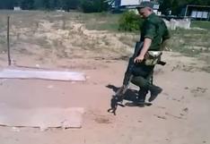 YouTube: Ruso se creía ‘Rambo’ y casi le ocurre lo peor | VIDEO 