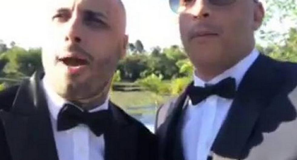 Vin Diesel acompañó a Nicky Jam en el día de su boda con la colombiana Angélica Cruz. (Foto: Twitter)