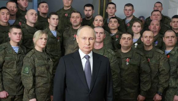 El discurso de este año fue más concurrido que en años anteriores, donde solo aparecía el mandatario Vladimir Putin. (GETTY IMAGES).