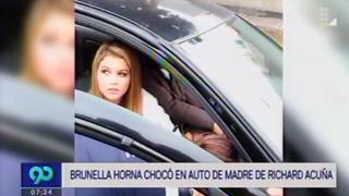 Surco: Brunella Horna sufrió accidente en auto de madre de Richard Acuña