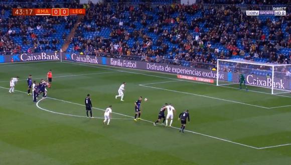 Sergio Ramos adelantó al Real Madrid en su compromiso contra Leganés desde los doce pasos. El duelo fue por la ida de los octavos de final de la Copa del Rey. (Foto: captura de video)