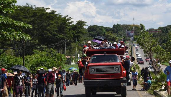 Unos 1.200 migrantes de Honduras, Guatemala, Nicaragua, El Salvador y Cuba formaron la caravana en la ciudad sureña de Tapachula, en la frontera con Guatemala. (Referencial AFP)