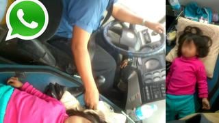 Vía WhatsApp: chofer maneja con niña durmiendo encima del motor